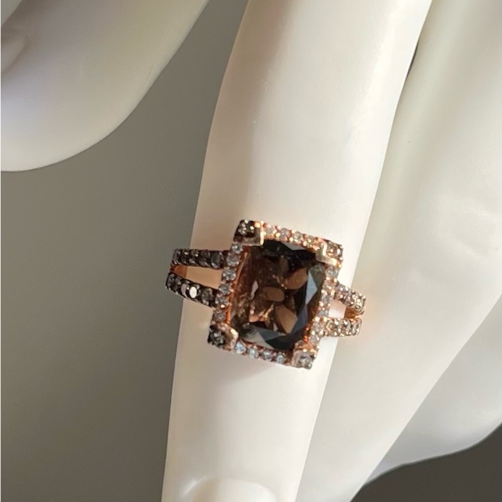 Le Vian Chocolate Emerald Cut Quartz Ring